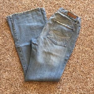Abercrombie & Fitch flared leg distressed jean